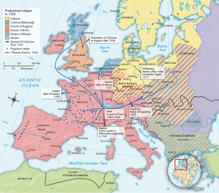 The reformation religious map of europe c 1600