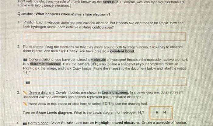 Student exploration covalent bonds gizmo answers