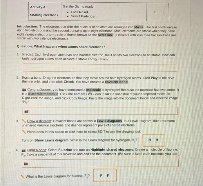 Student exploration covalent bonds gizmo answers