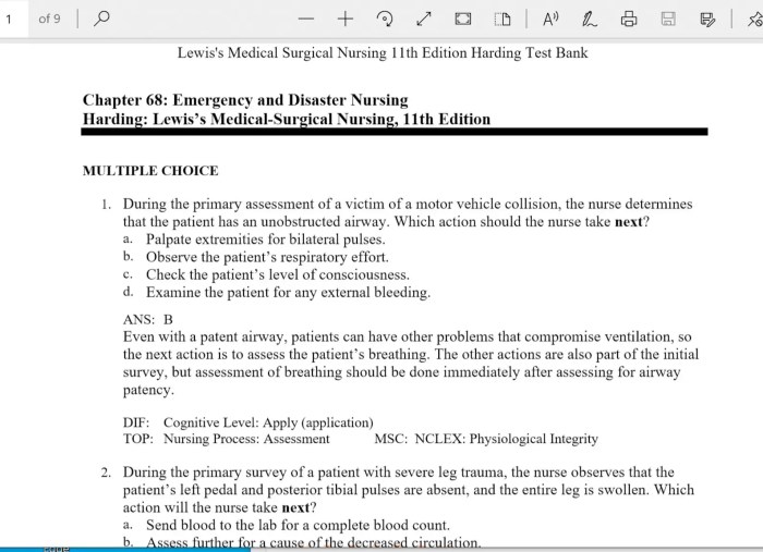 Lewis medical surgical nursing 11th edition test bank pdf